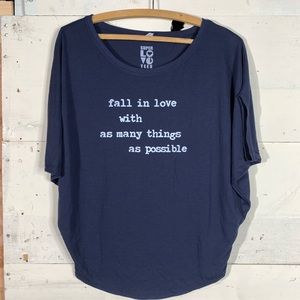 SuperLove tees Fall in Love dolman graphic t shirt